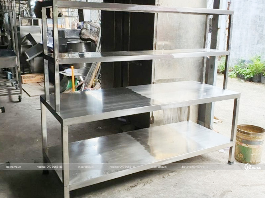 Bàn thao tác inox 2 tầng
