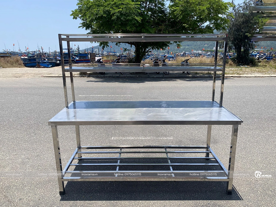 Bàn thao tác inox 2 tầng