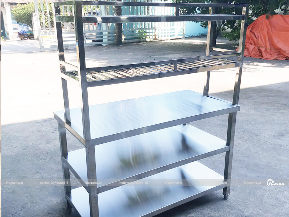 Bàn thao tác inox 3 tầng