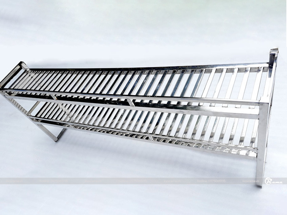 Kệ inox 2 tầng 1m8