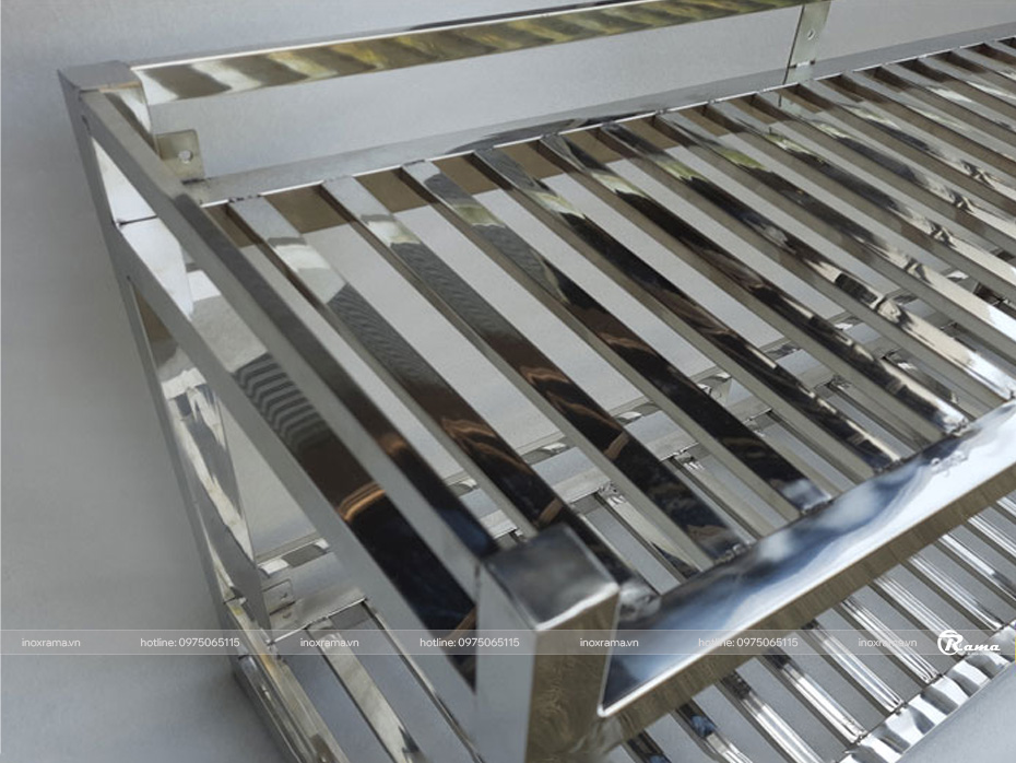 Giá nan inox treo tường 2 tầng