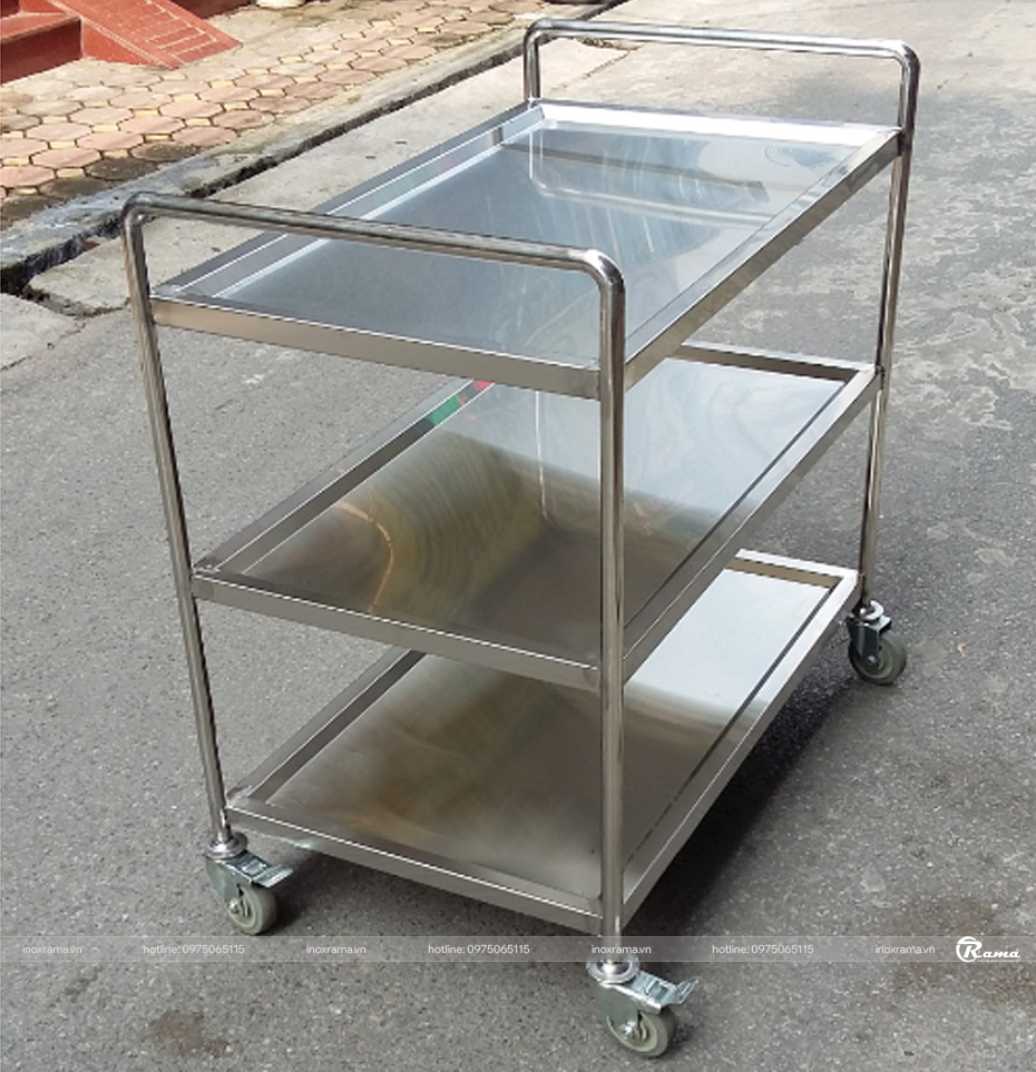Xe tiêm 3 tầng 800×500 (xe đẩy y tế)