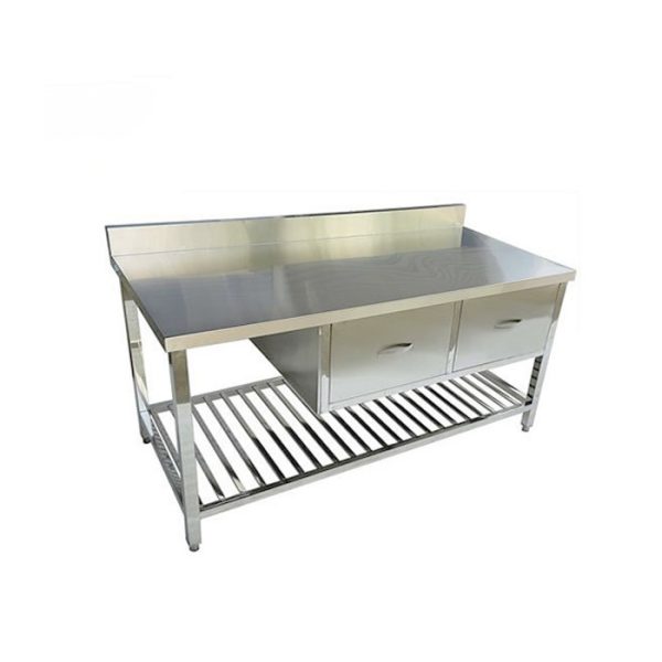 Bàn bếp inox có hộc 1400×700 mm