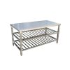 Bàn inox 3 tầng 2 giá nan dưới