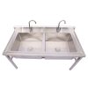 Chậu rửa bát công nghiệp 2 hố bằng Inox