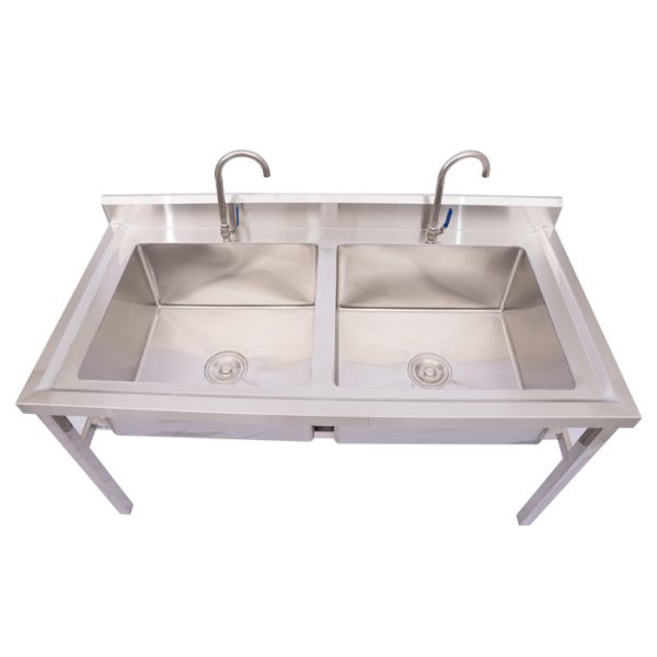 Chậu rửa bát công nghiệp 2 hố bằng Inox