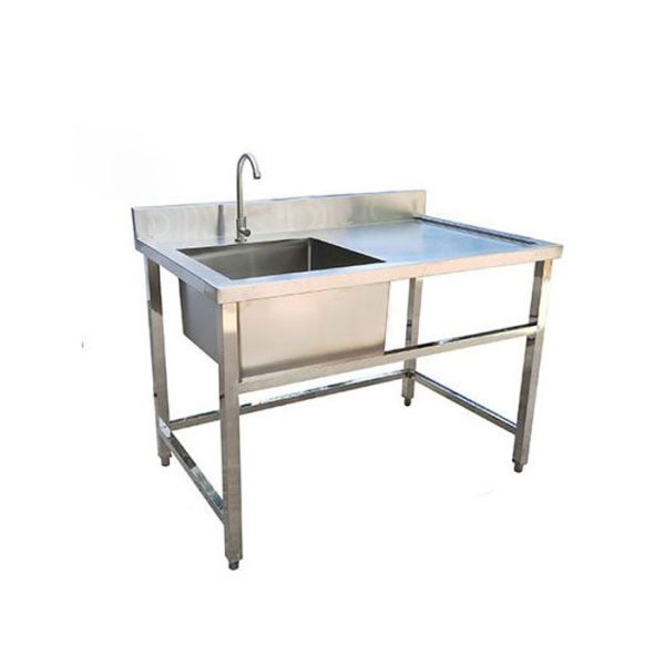 Chậu rửa công nghiệp 1 hố có bàn lệch phải